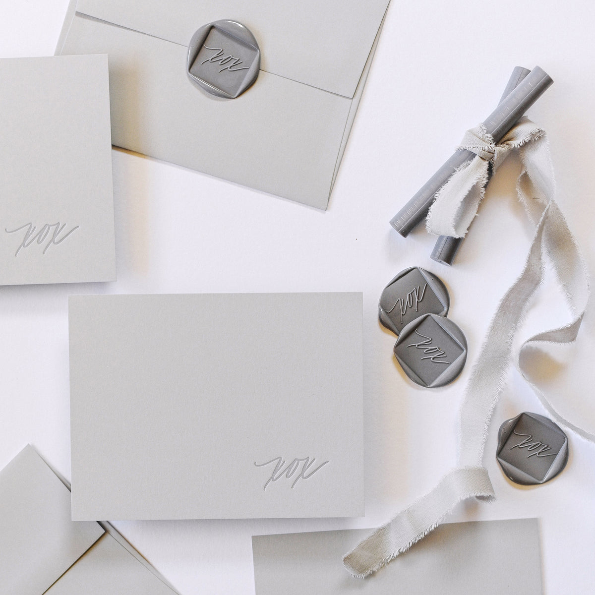 &quot;XOX&quot; Flat Boxed Note Set, letterpress printed by hand.