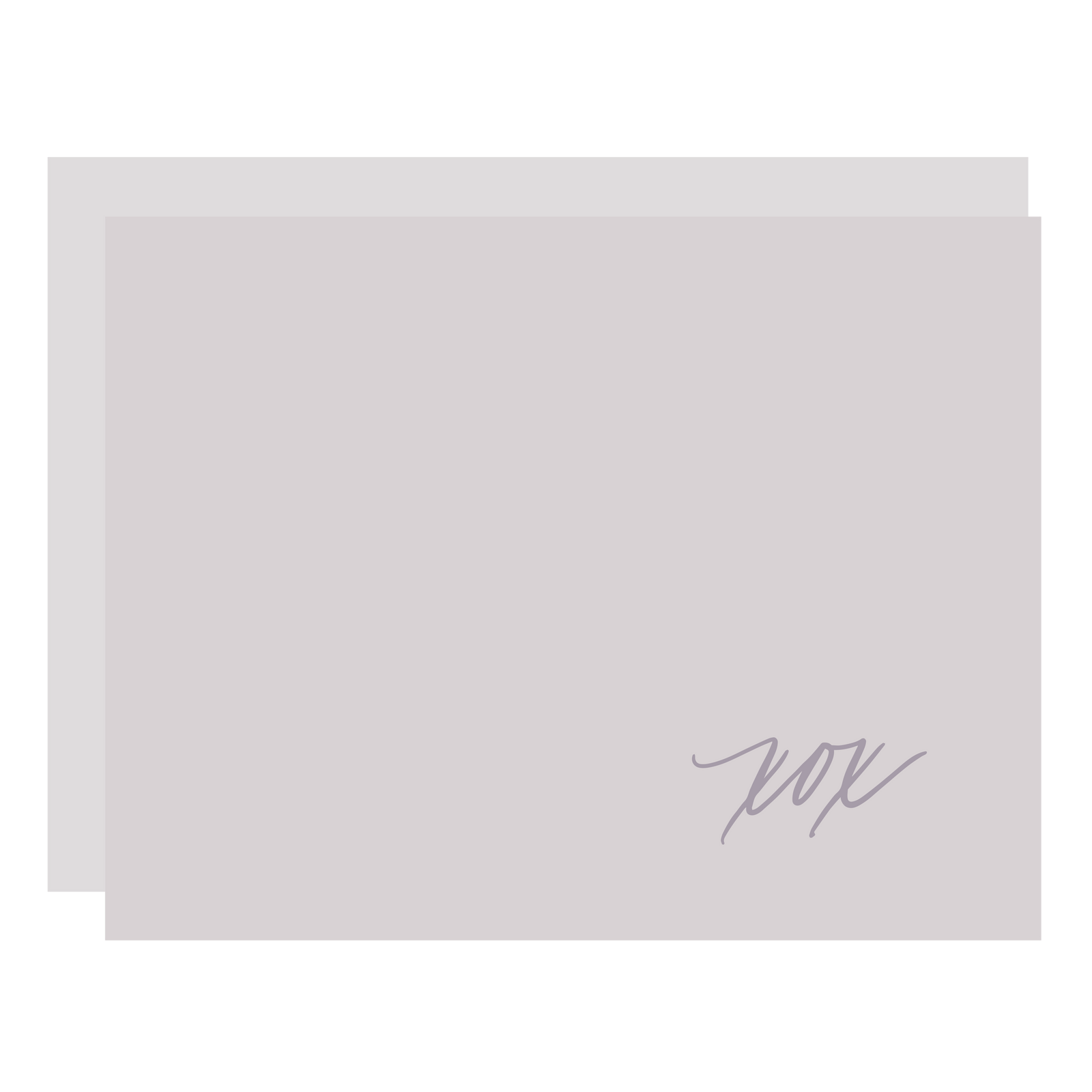 "XOX" Flat Boxed Note Set, letterpress printed by hand.