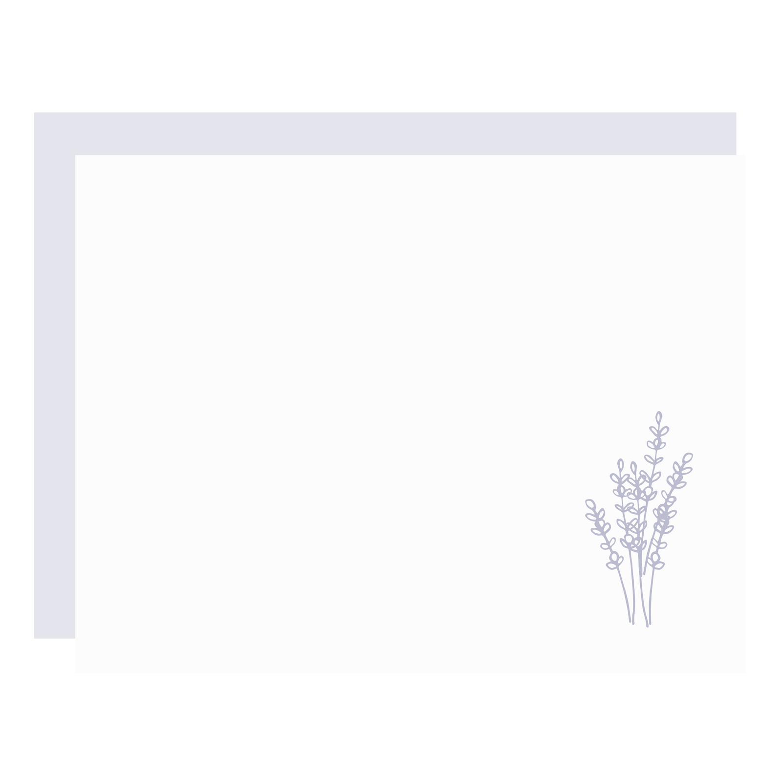 "Lavender" Flat Boxed Note Set, letterpress printed by hand. 