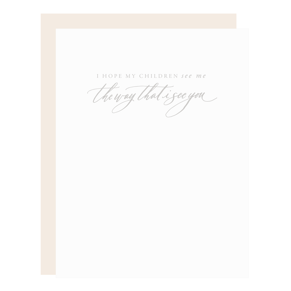 "The Way I See You" card, letterpress printed by hand in pale grey ink. 