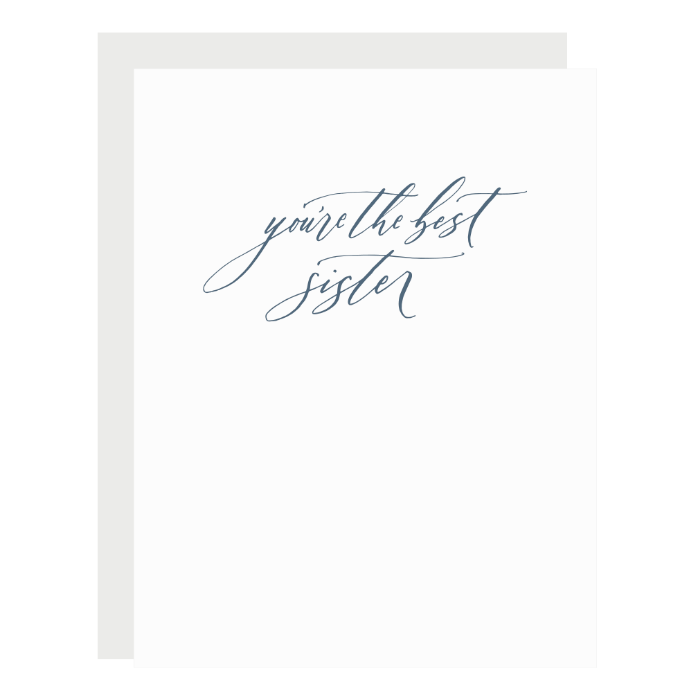 Our "Best Sister" card, letterpress printed by hand. 