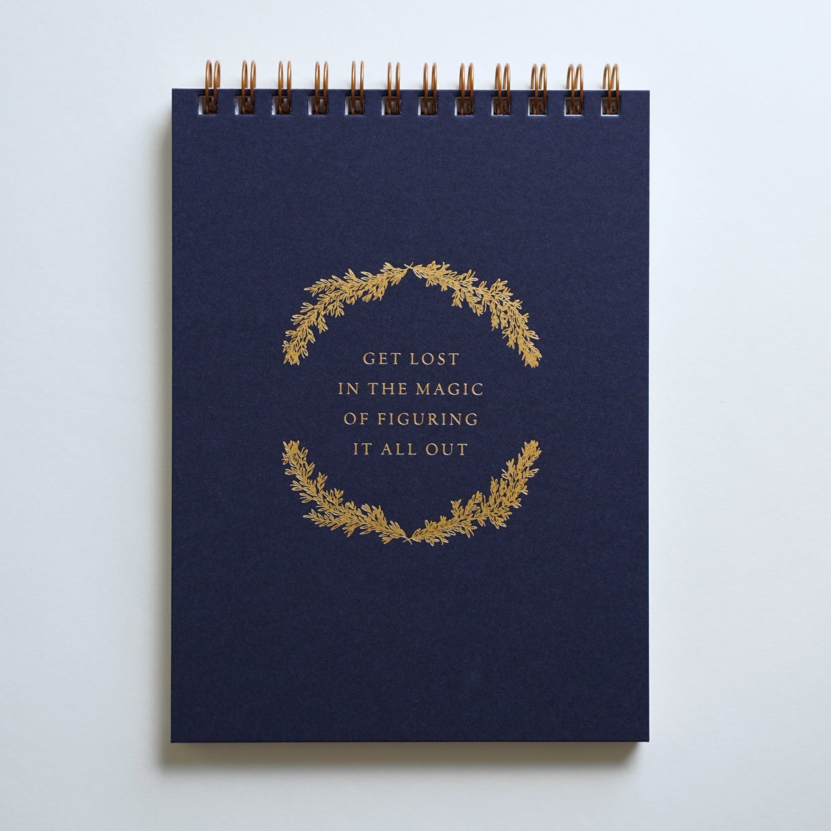 &quot;Lost in the Magic&quot; notebook, letterpress printed by hand in gold foil.