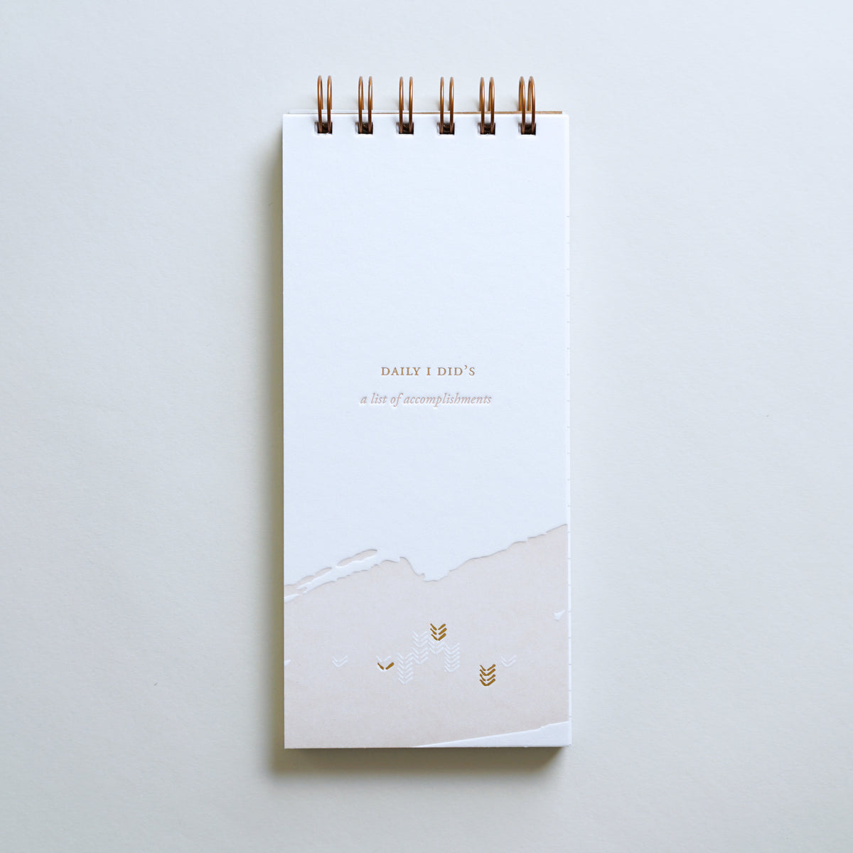 &quot;Daily I Did&#39;s&quot; lined notebook, letterpress printed by hand.