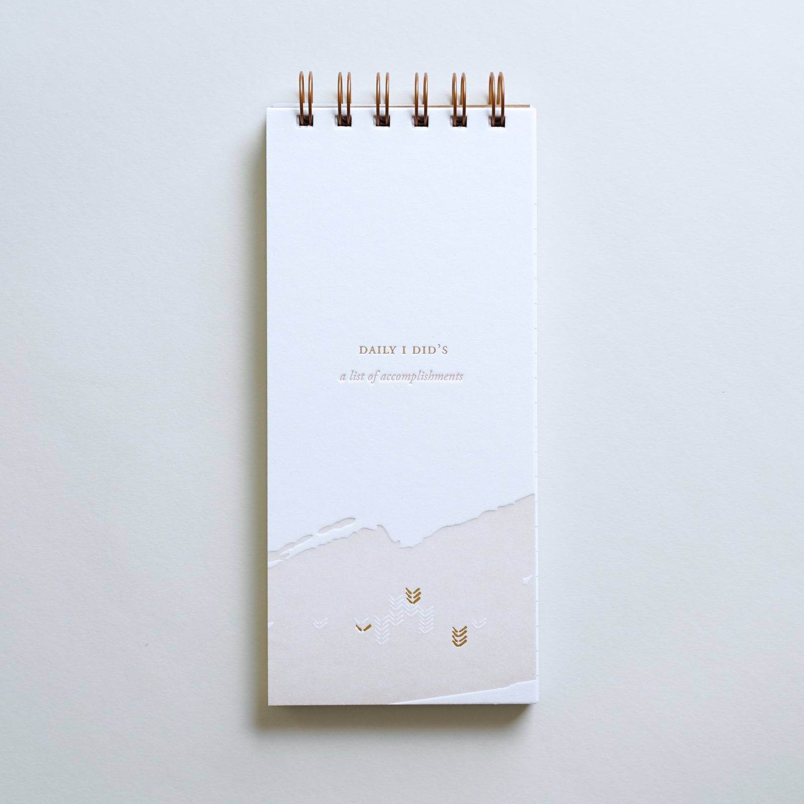 "Daily I Did's" lined notebook, letterpress printed by hand.