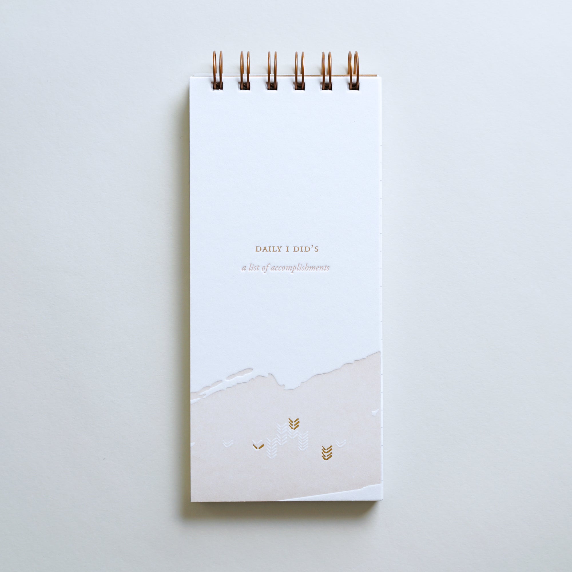 "Daily I Did's" lined notebook, letterpress printed by hand.