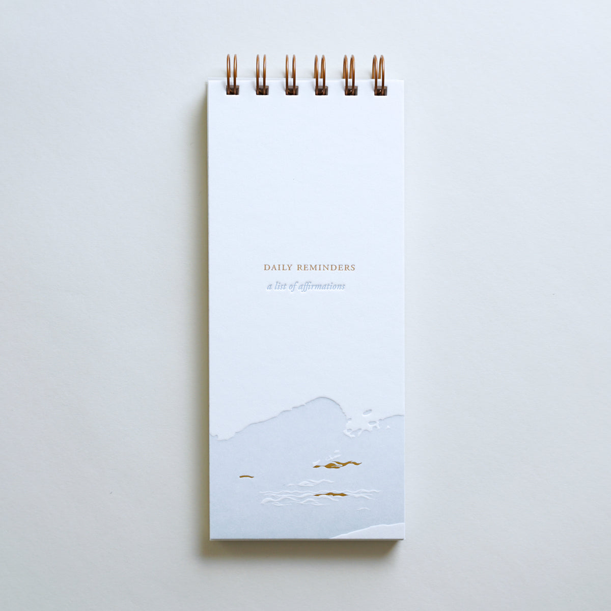 &quot;Daily Reminders&quot; lined notebook, letterpress printed by hand.
