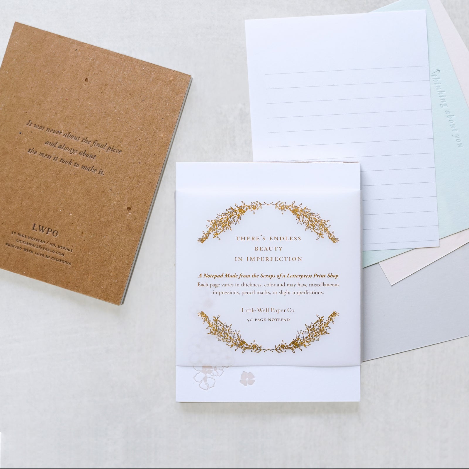 A notepad made from the scraps of a letterpress print shop.