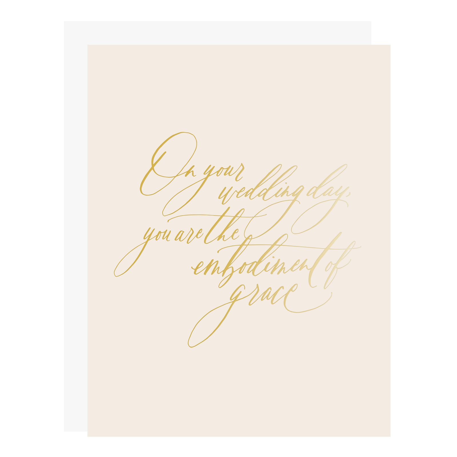 "Embodiment of Grace" card, letterpress printed by hand in gold foil.